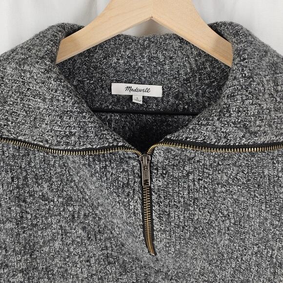 MADEWELL WOMEN'S GRAY SWEATER DRESS – SIZE L – MERINO WOOL BLEND – COZY & CHIC - Picture 4 of 12